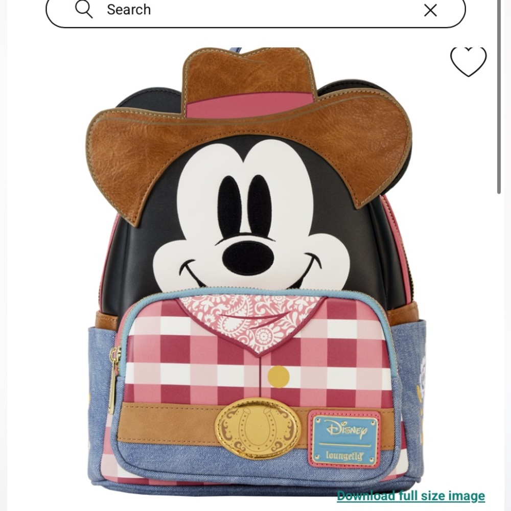 Disney Western Loungefly Black and Pink Mickey Mouse Backpack